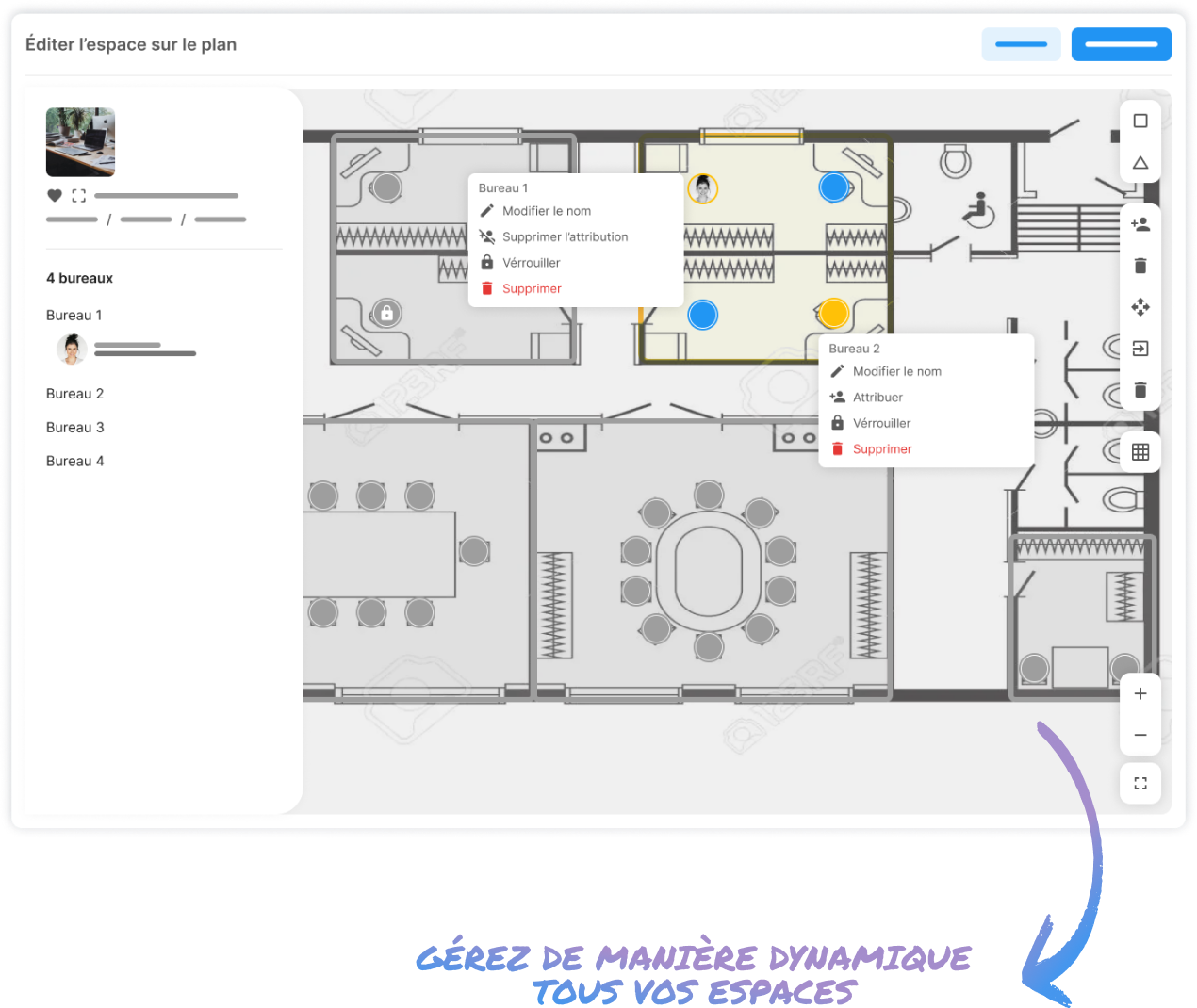 Exemple d'un espace dans Coviflex